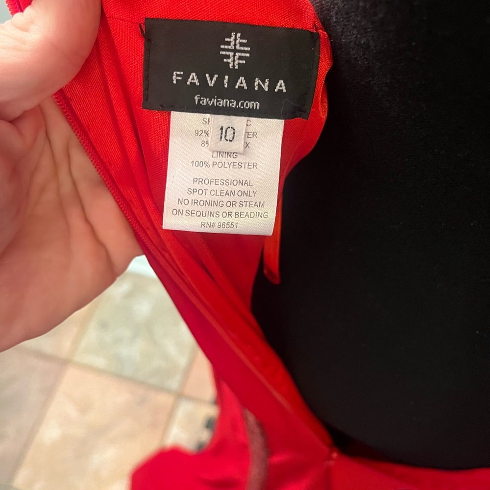 Faviana Red Embellished  Gown - Picture 5 of 5